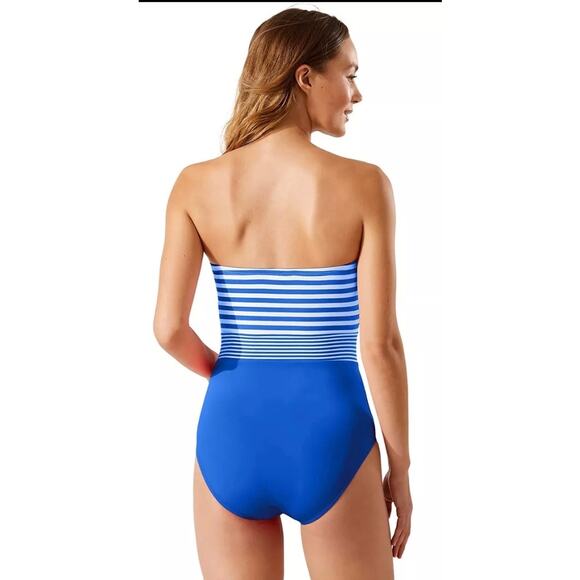 Tommy Bahama Beaming Blue Breaker Bar Bandeau One Piece 6 NWT - Picture 3 of 4